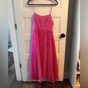 J Crew Hot Pink Gingham Maxi Women’s Sundress